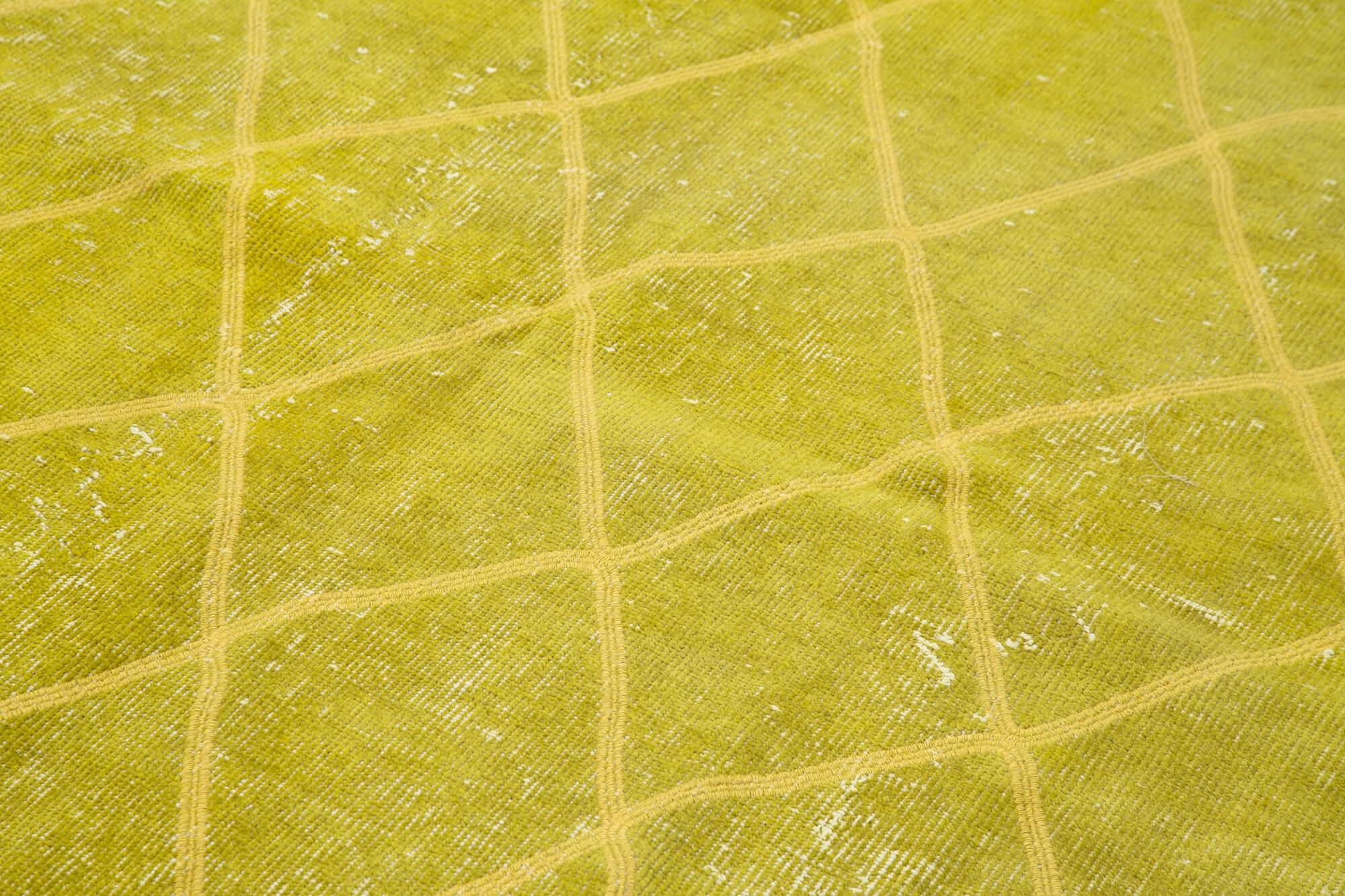 Geometric Carpet Sarı Geometrik Pamuk Yün El Dokuma Halısı 176x288 Agacan