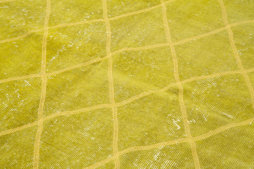 Geometric Carpet Sarı Geometrik Pamuk Yün El Dokuma Halısı 176x288 Agacan