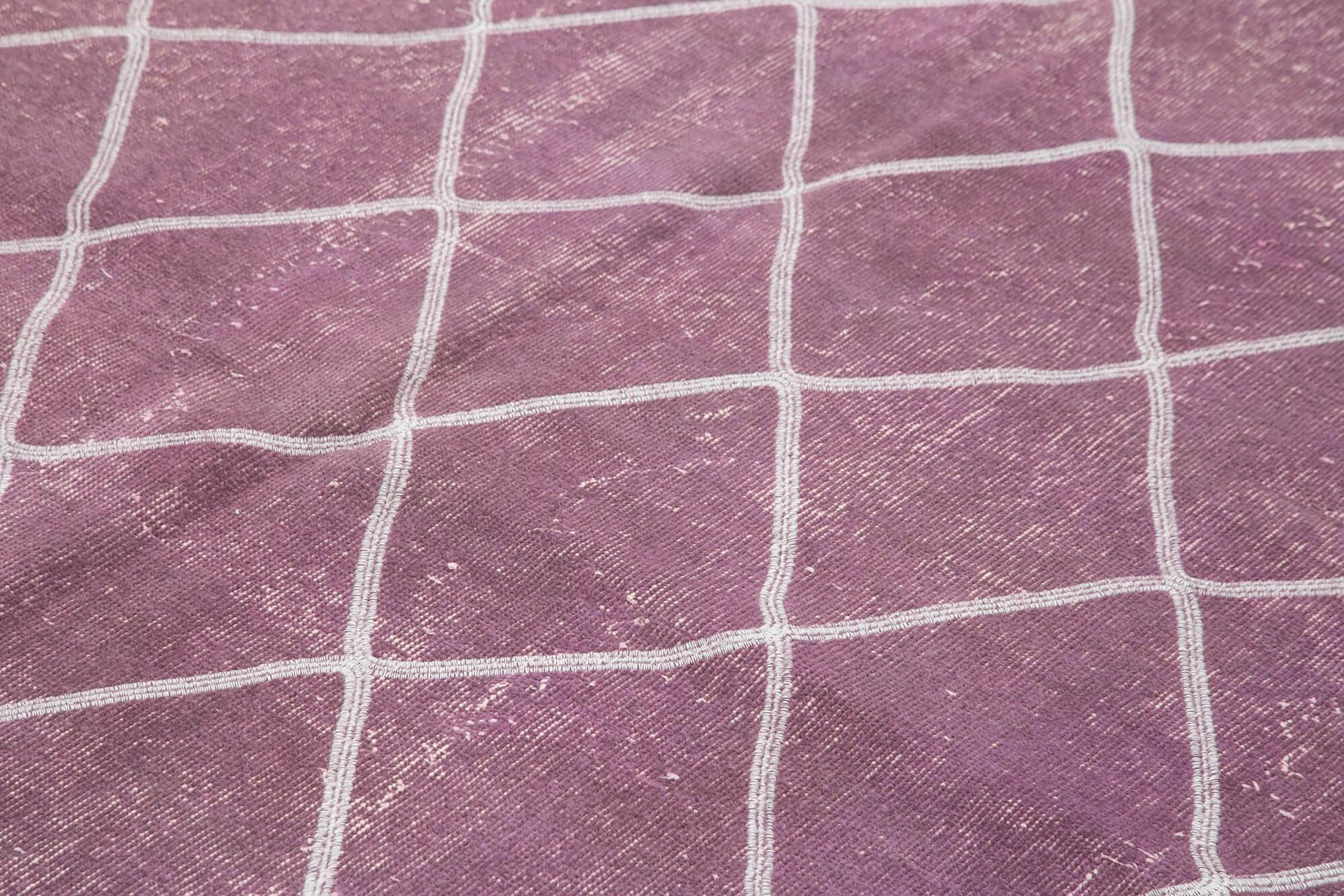 Geometric Carpet Mor Geometrik Pamuk Yün El Dokuma Halısı 200x258 Agacan