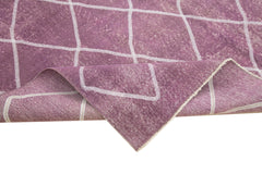 Geometric Carpet Mor Geometrik Pamuk Yün El Dokuma Halısı 200x258 Agacan