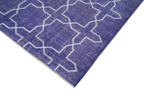 Geometric Carpet Mor Geometrik Pamuk Yün El Dokuma Halısı 212x306 Agacan