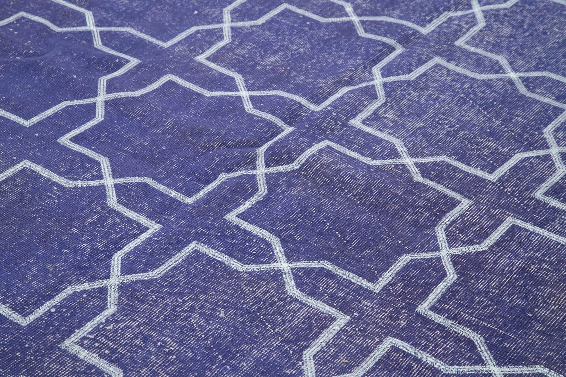 Geometric Carpet Mor Geometrik Pamuk Yün El Dokuma Halısı 212x306 Agacan