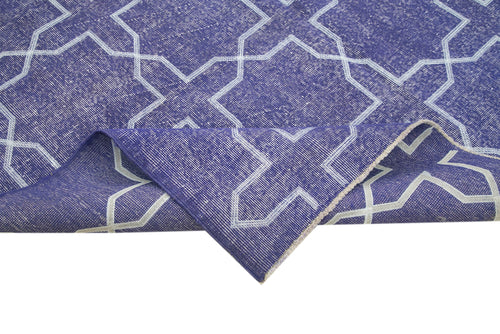 Geometric Carpet Mor Geometrik Pamuk Yün El Dokuma Halısı 212x306 Agacan