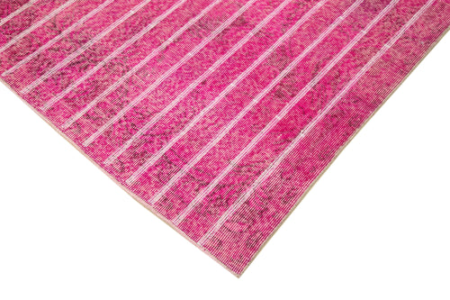 Geometric Carpet Pembe Geometrik Pamuk Yün El Dokuma Halısı 195x308 Agacan