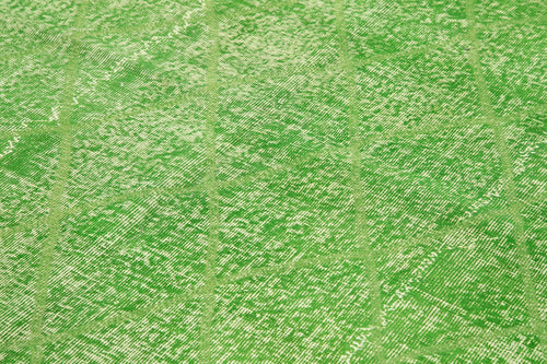 Geometric Carpet Yeşil Geometrik Pamuk Yün El Dokuma Halısı 196x298 Agacan