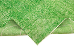 Geometric Carpet Yeşil Geometrik Pamuk Yün El Dokuma Halısı 196x298 Agacan