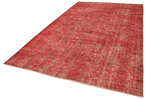 Geometric Carpet Kırmızı Geometrik Pamuk Yün El Dokuma Halısı 206x338 Agacan