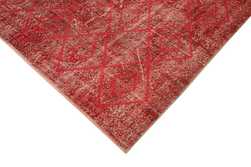 Geometric Carpet Kırmızı Geometrik Pamuk Yün El Dokuma Halısı 206x338 Agacan