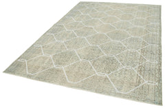 Geometric Carpet Gri Geometrik Pamuk Yün El Dokuma Halısı 204x295 Agacan