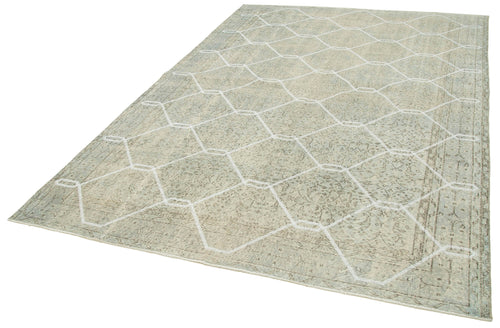 Geometric Carpet Gri Geometrik Pamuk Yün El Dokuma Halısı 204x295 Agacan