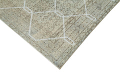 Geometric Carpet Gri Geometrik Pamuk Yün El Dokuma Halısı 204x295 Agacan