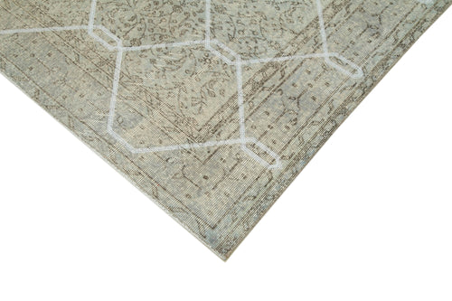 Geometric Carpet Gri Geometrik Pamuk Yün El Dokuma Halısı 204x295 Agacan