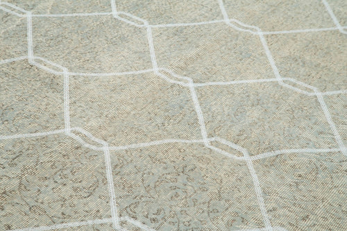 Geometric Carpet Gri Geometrik Pamuk Yün El Dokuma Halısı 204x295 Agacan