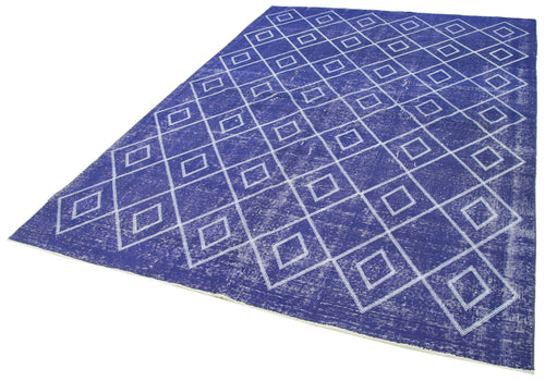 Geometric Carpet Mor Geometrik Pamuk Yün El Dokuma Halısı 196x296 Agacan