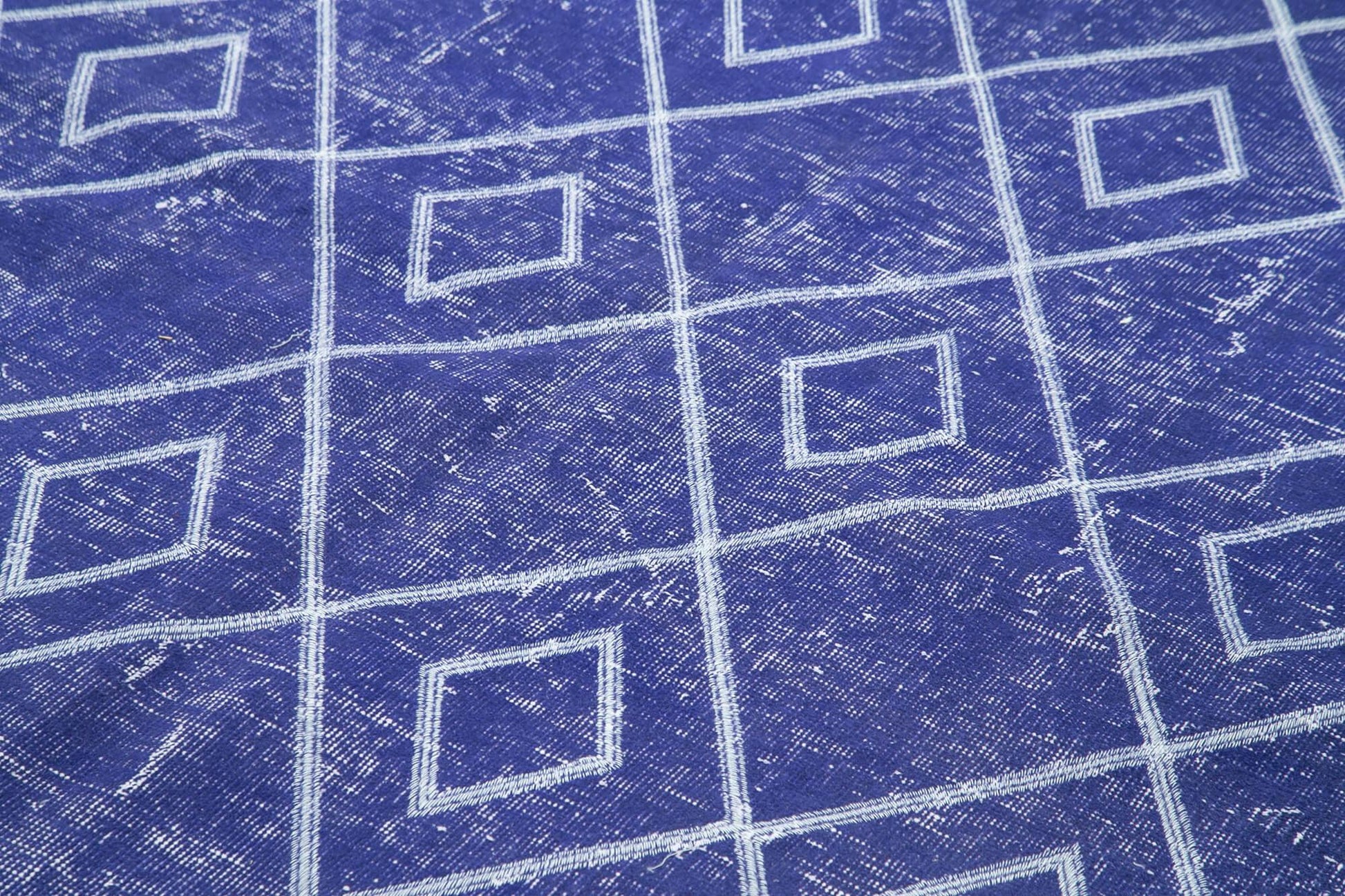 Geometric Carpet Mor Geometrik Pamuk Yün El Dokuma Halısı 196x296 Agacan