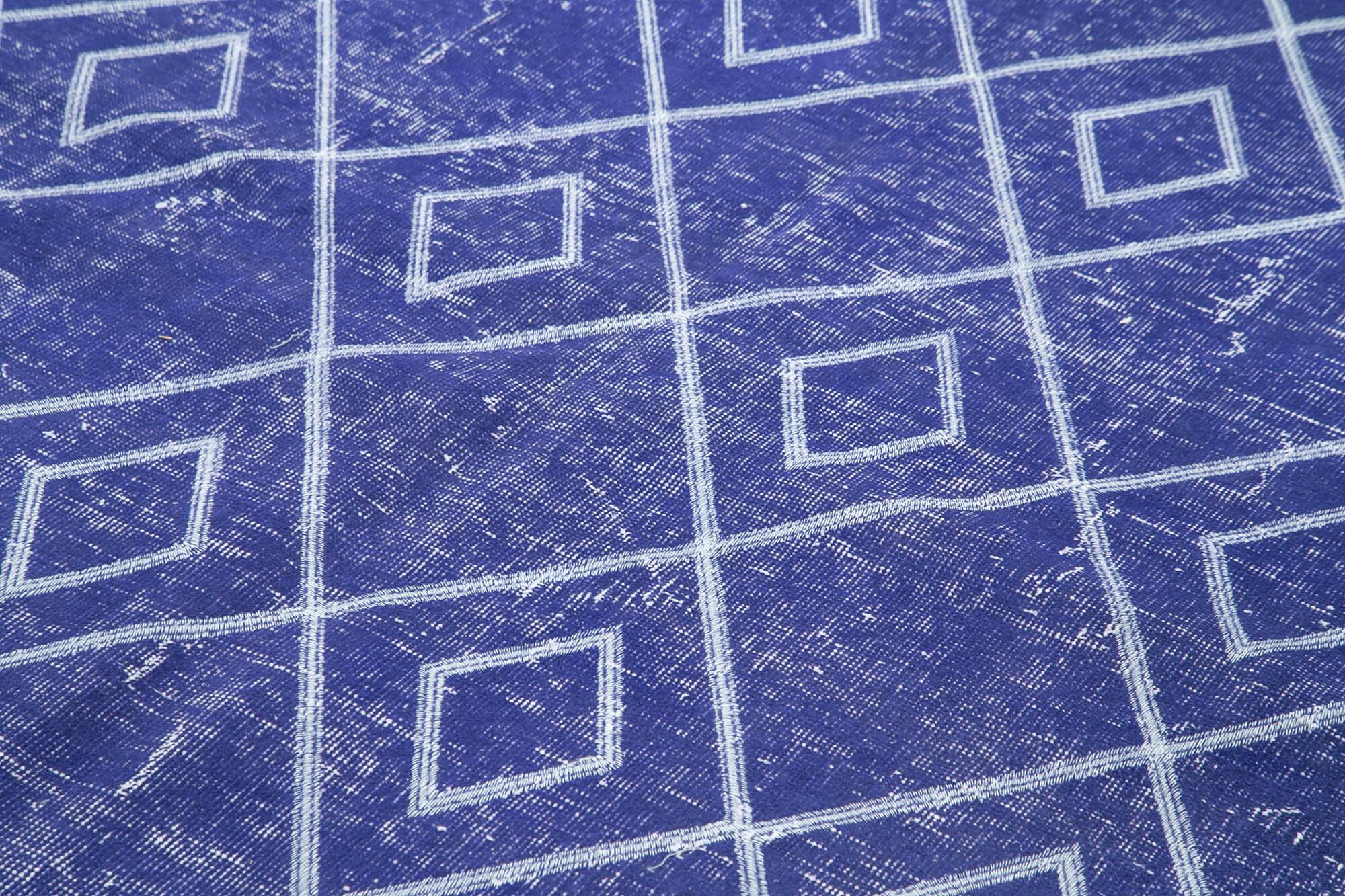 Geometric Carpet Mor Geometrik Pamuk Yün El Dokuma Halısı 196x296 Agacan