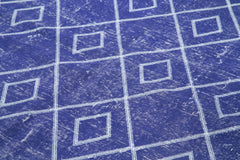 Geometric Carpet Mor Geometrik Pamuk Yün El Dokuma Halısı 196x296 Agacan