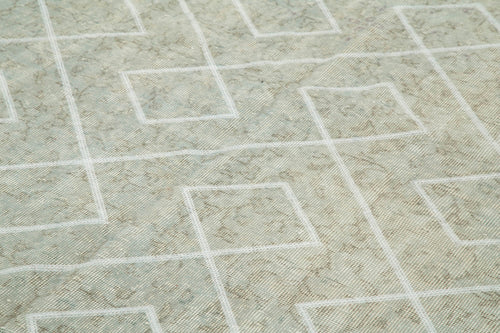 Geometric Carpet Gri Geometrik Pamuk Yün El Dokuma Halısı 207x315 Agacan