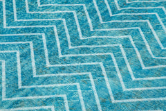 Geometric Carpet Turkuaz Geometrik Pamuk Yün El Dokuma Halısı 170x272 Agacan