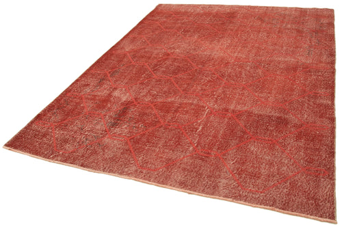 Geometric Carpet Kırmızı Geometrik Pamuk Yün El Dokuma Halısı 208x301 Agacan