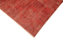 Geometric Carpet Kırmızı Geometrik Pamuk Yün El Dokuma Halısı 208x301 Agacan