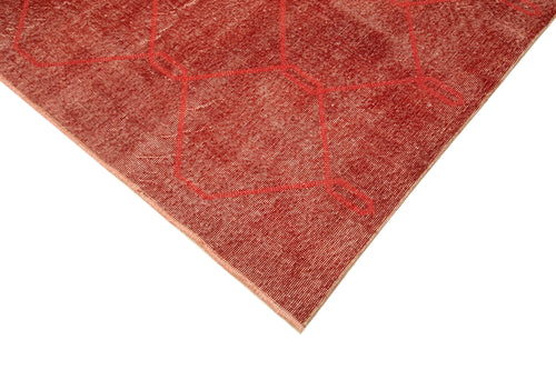Geometric Carpet Kırmızı Geometrik Pamuk Yün El Dokuma Halısı 208x301 Agacan