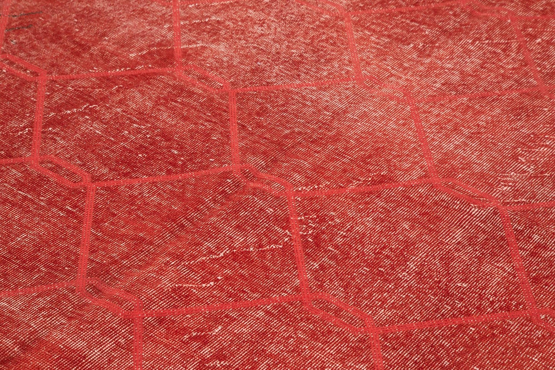 Geometric Carpet Kırmızı Geometrik Pamuk Yün El Dokuma Halısı 208x301 Agacan