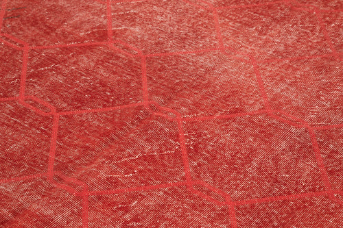 Geometric Carpet Kırmızı Geometrik Pamuk Yün El Dokuma Halısı 208x301 Agacan