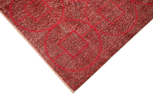 Geometric Carpet Kırmızı Geometrik Pamuk Yün El Dokuma Halısı 170x283 Agacan
