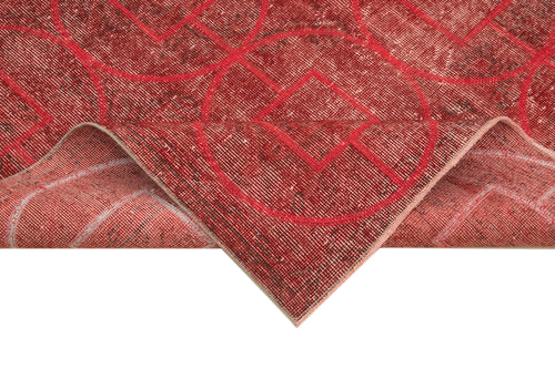 Geometric Carpet Kırmızı Geometrik Pamuk Yün El Dokuma Halısı 170x283 Agacan
