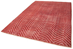 Geometric Carpet Kırmızı Geometrik Pamuk Yün El Dokuma Halısı 206x302 Agacan