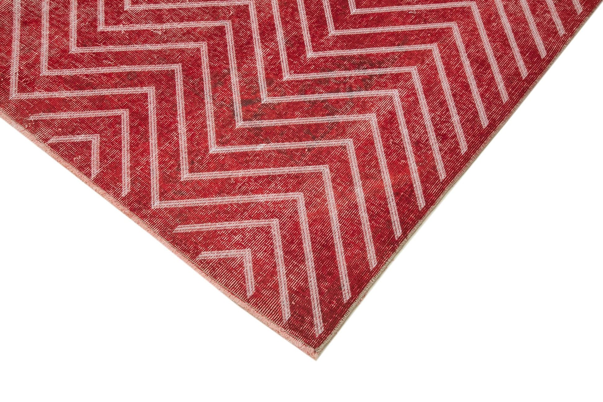 Geometric Carpet Kırmızı Geometrik Pamuk Yün El Dokuma Halısı 206x302 Agacan