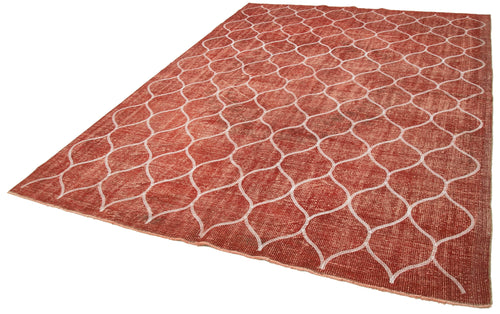 Geometric Carpet Kırmızı Geometrik Pamuk Yün El Dokuma Halısı 226x310 Agacan