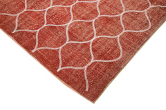 Geometric Carpet Kırmızı Geometrik Pamuk Yün El Dokuma Halısı 226x310 Agacan