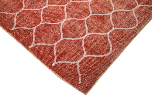 Geometric Carpet Kırmızı Geometrik Pamuk Yün El Dokuma Halısı 226x310 Agacan