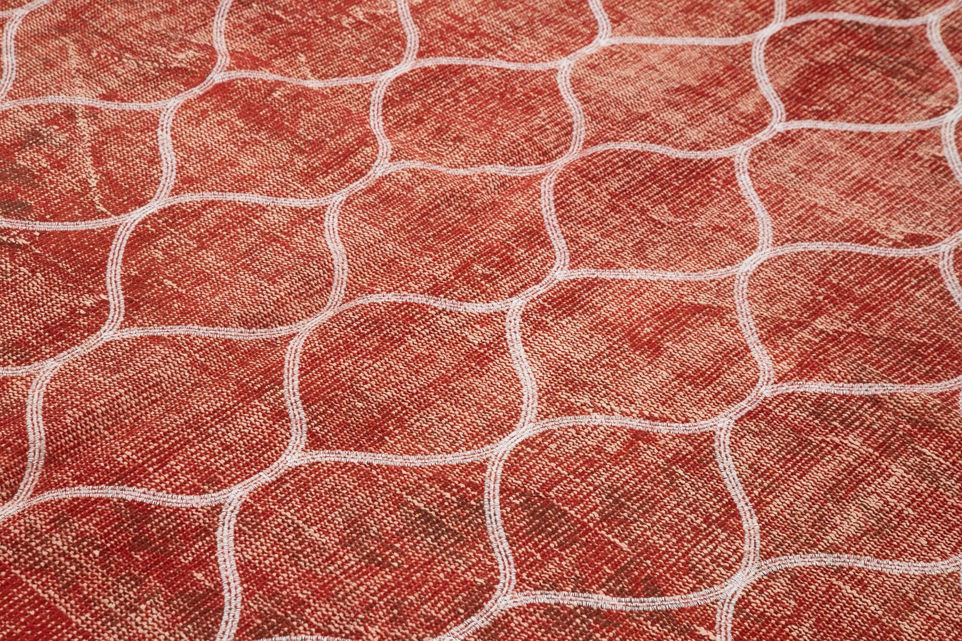 Geometric Carpet Kırmızı Geometrik Pamuk Yün El Dokuma Halısı 226x310 Agacan