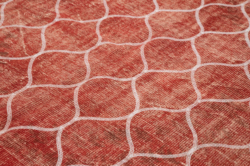 Geometric Carpet Kırmızı Geometrik Pamuk Yün El Dokuma Halısı 226x310 Agacan