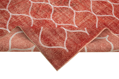 Geometric Carpet Kırmızı Geometrik Pamuk Yün El Dokuma Halısı 226x310 Agacan