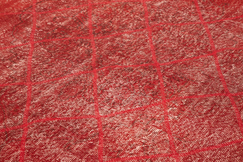 Geometric Carpet Kırmızı Geometrik Pamuk Yün El Dokuma Halısı 209x328 Agacan
