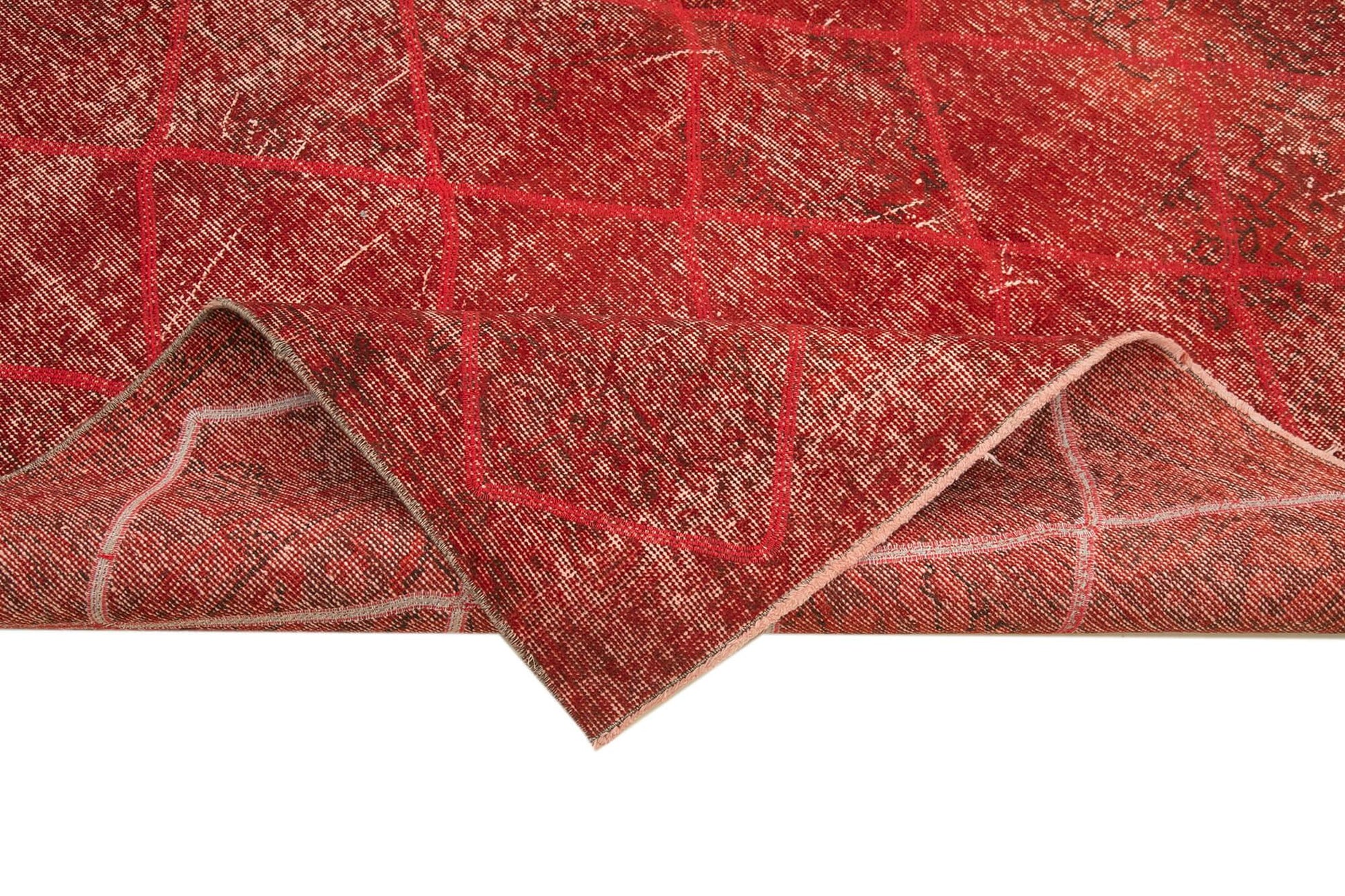 Geometric Carpet Kırmızı Geometrik Pamuk Yün El Dokuma Halısı 209x328 Agacan
