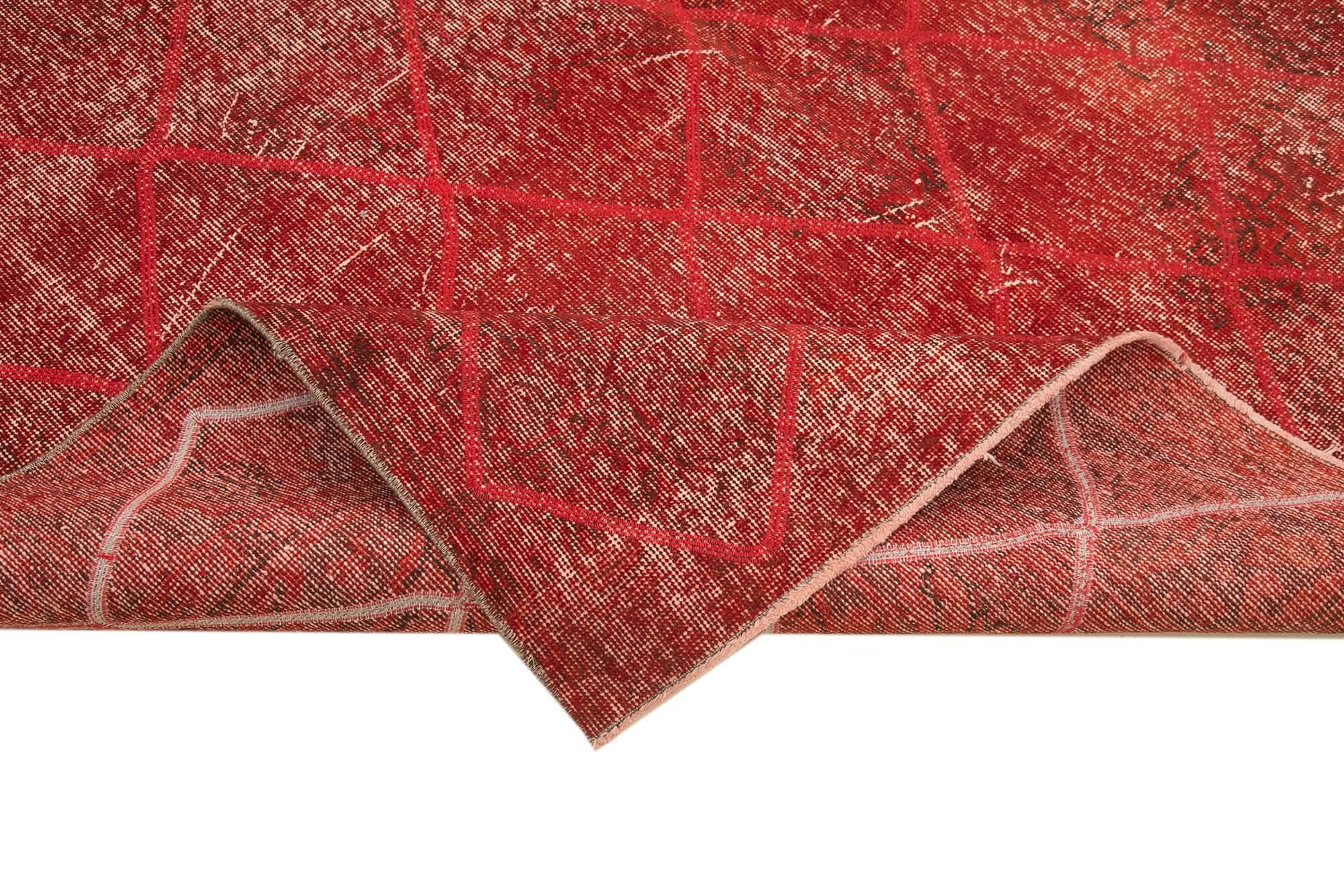 Geometric Carpet Kırmızı Geometrik Pamuk Yün El Dokuma Halısı 209x328 Agacan