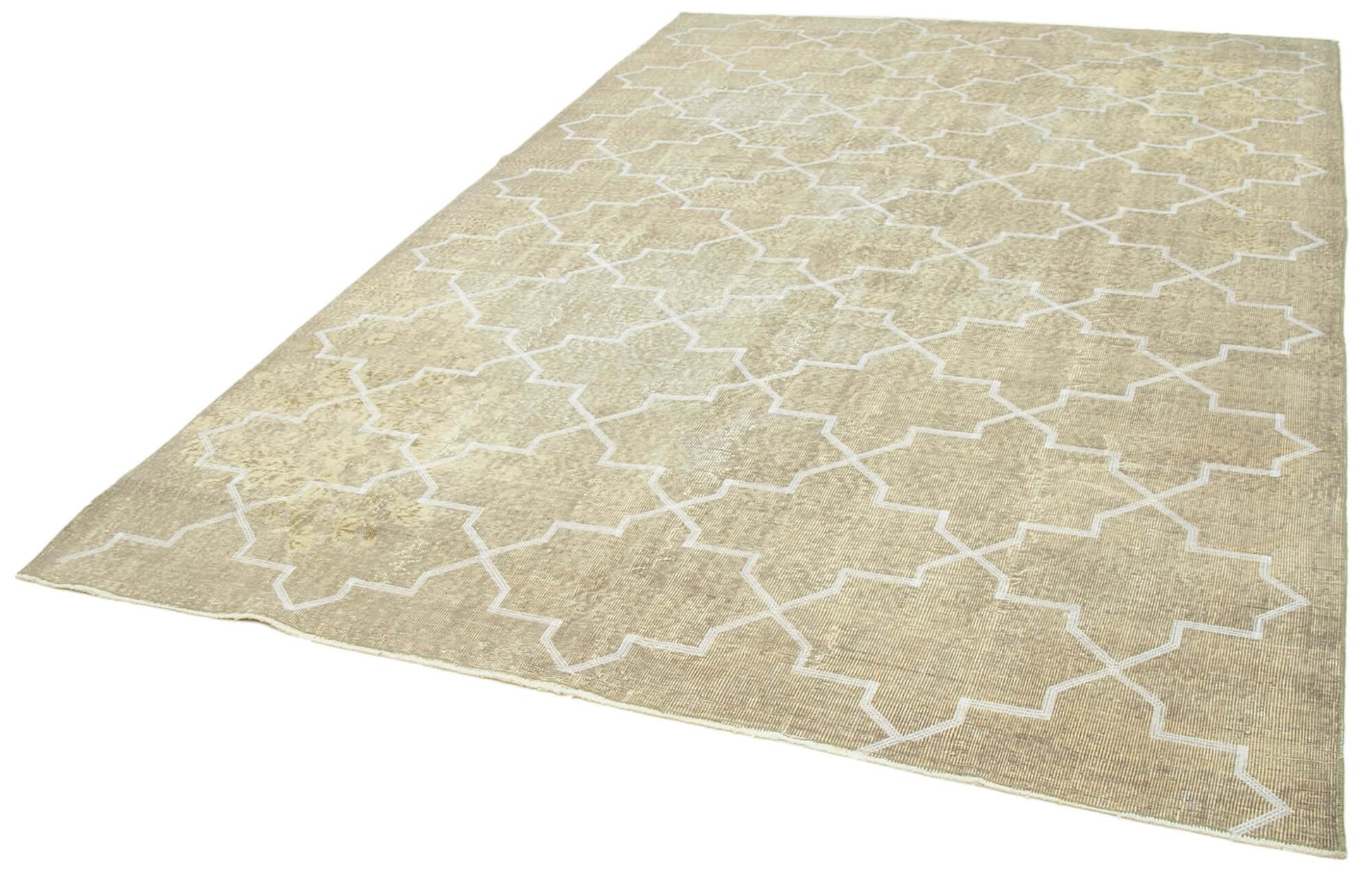 Geometric Carpet Gri Geometrik Pamuk Yün El Dokuma Halısı 211x309 Agacan