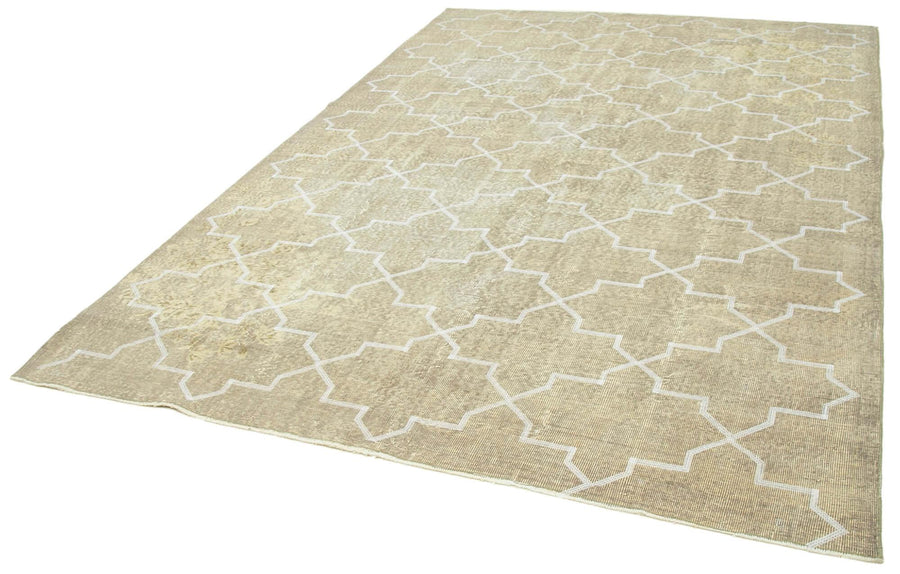 Geometric Carpet Gri Geometrik Pamuk Yün El Dokuma Halısı 211x309 Agacan