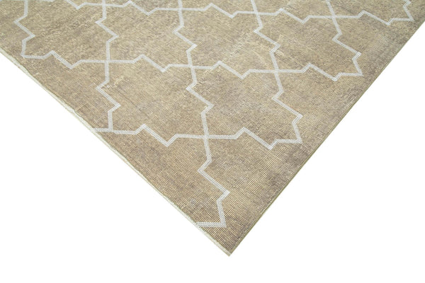 Geometric Carpet Gri Geometrik Pamuk Yün El Dokuma Halısı 211x309 Agacan