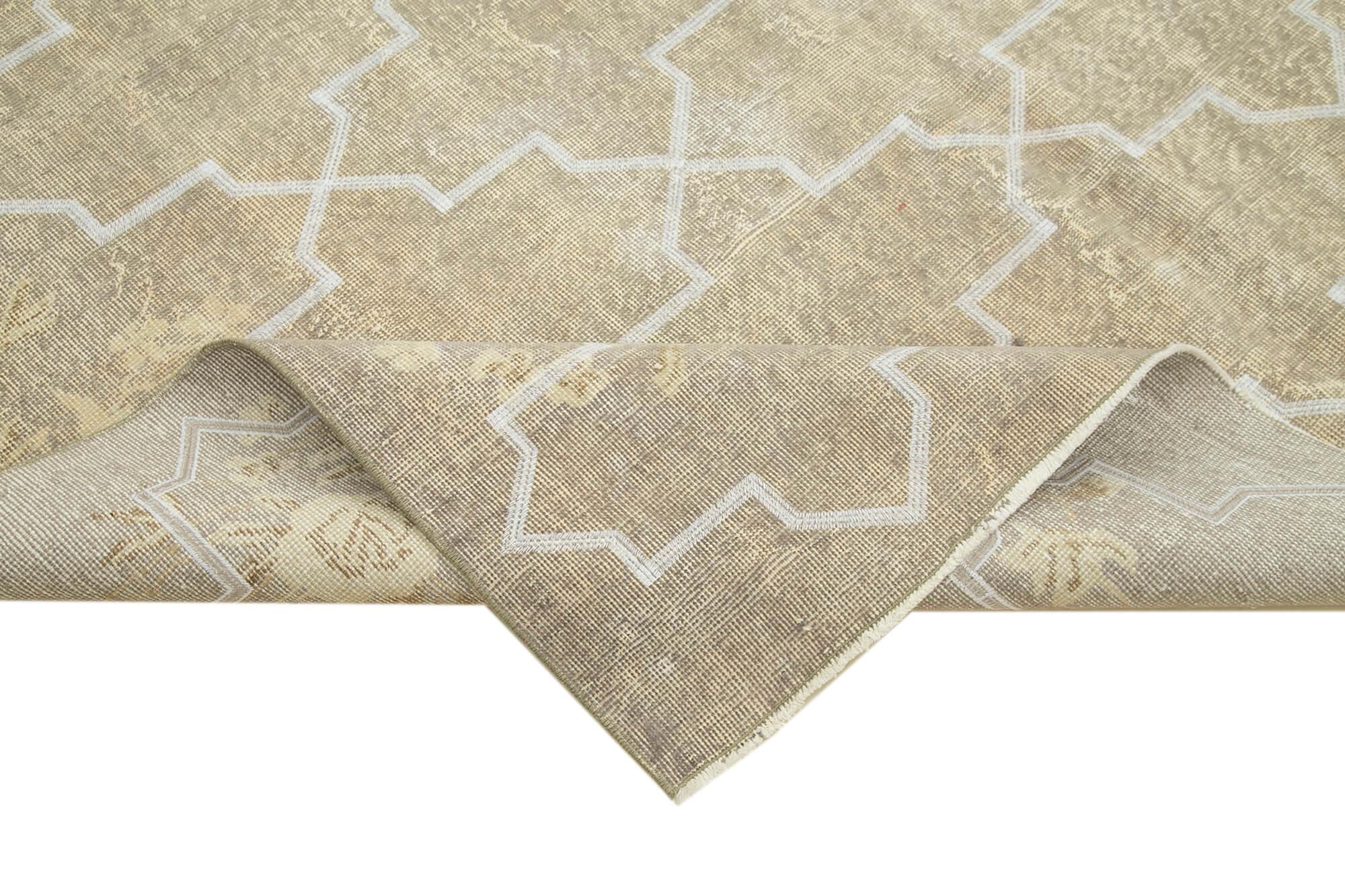Geometric Carpet Gri Geometrik Pamuk Yün El Dokuma Halısı 211x309 Agacan