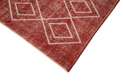 Geometric Carpet Kırmızı Geometrik Pamuk Yün El Dokuma Halısı 166x266 Agacan
