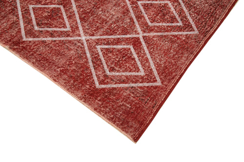 Geometric Carpet Kırmızı Geometrik Pamuk Yün El Dokuma Halısı 166x266 Agacan
