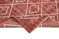 Geometric Carpet Kırmızı Geometrik Pamuk Yün El Dokuma Halısı 166x266 Agacan
