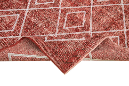 Geometric Carpet Kırmızı Geometrik Pamuk Yün El Dokuma Halısı 166x266 Agacan