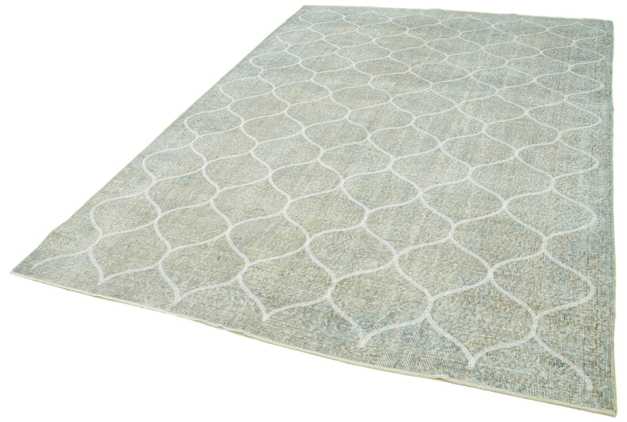 Geometric Carpet Gri Geometrik Pamuk Yün El Dokuma Halısı 200x310 Agacan